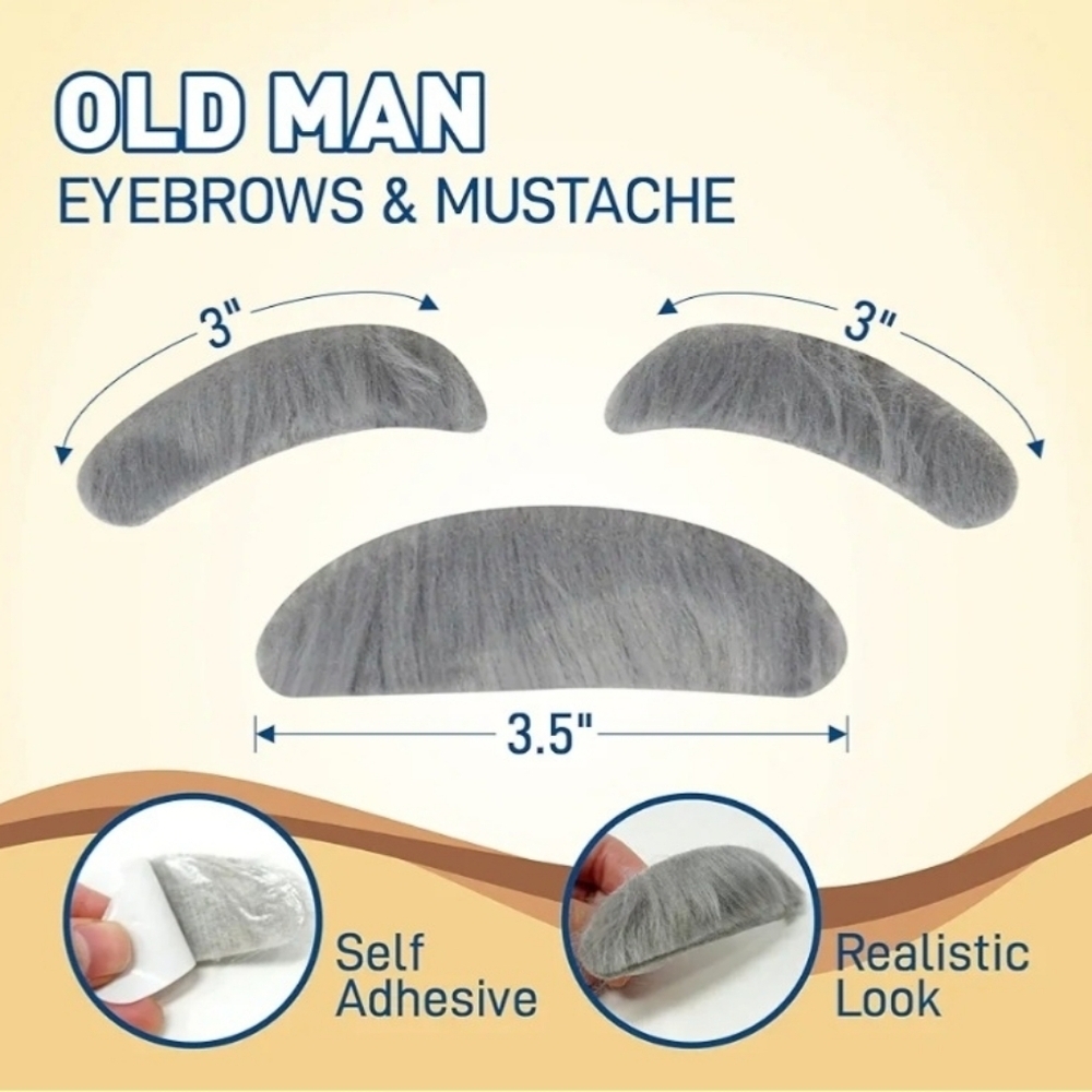 4 E's Novelty Classic Grandpa Costume Set for Kids Size Large 100 Day Costume - Picture 4 of 8